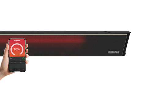 Image of Aura Decor Glass Radiant Infrared Electric Patio Heater in Black