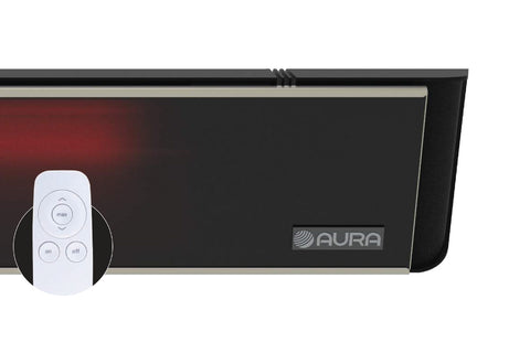 Image of Aura Decor Glass Radiant Infrared Electric Patio Heater in Black