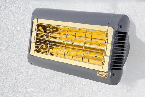 Image of Solaira Alpha H1 2000W 277V Radiant Infrared Electric Patio Heater in Antique Grey SALPHA20277G