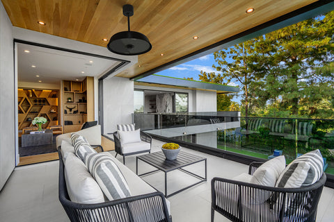 Image of Solaira Radius Glass Pendant Radiant Infrared Electric Patio Heater Black