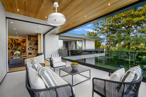 Image of Solaira Radius Glass Pendant Radiant Infrared Electric Patio Heater White