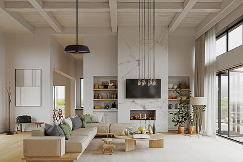 Image of Solaira Radius Glass Pendant 4500 Watt Radiant Infrared Electric Patio Heater | Black | 240V