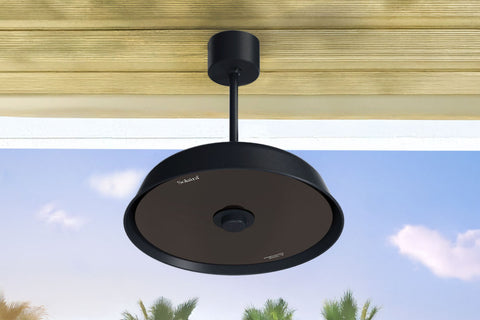 Image of Solaira Radius Glass Pendant Radiant Infrared Electric Patio Heater Black