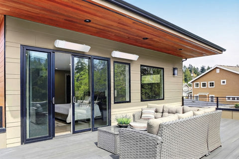 Image of Aura Decor Glass  Radiant Infrared Electric Patio Heater in White 