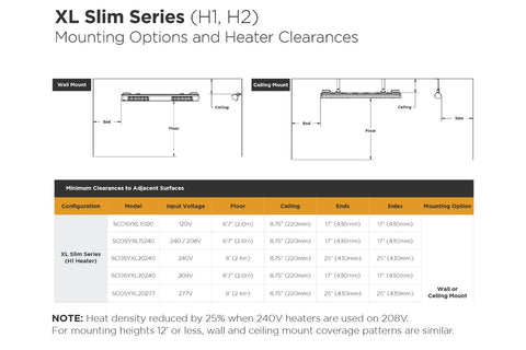 Image of Solaira XL Slim H1  Radiant Infrared Electric Patio Heater Clearance
